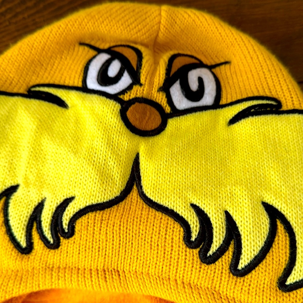 Lorax 🌟 Halloween costume, size, medium unisex, yellow onesie &  Lorax hat 🎃👻